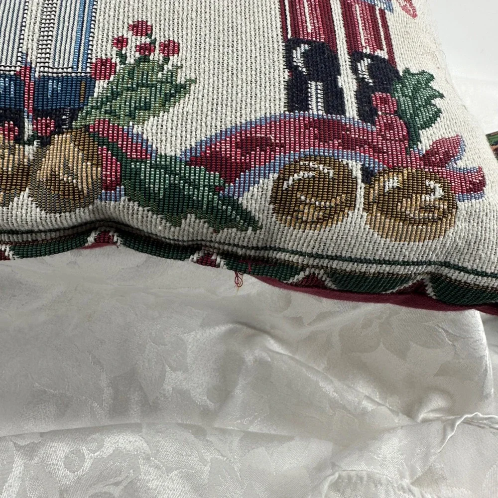 Unbranded Christmas Tapestry Pillows Multicolor Good Nutcracker Believe Set 2